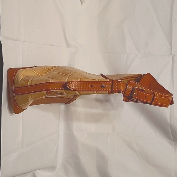 DOONEY & BOURKE Honey Gold Embossed Croc Leather Tote Briefcase Shoulder Bag - Picture 5 of 13